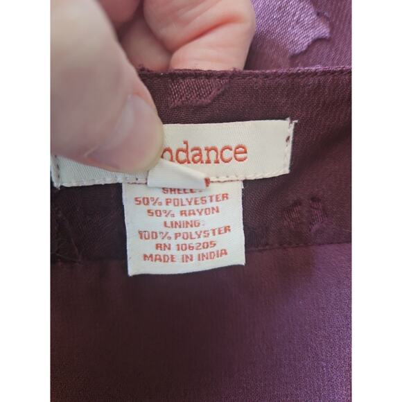 Sundance Womens SM Blouse Burgundy Embroidered Semi Sheer Drawstring Waist BOHO - Picture 11 of 12